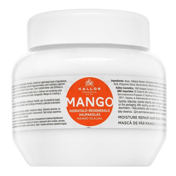 Kallos Mango Moisture Repair Hair Mask Mascarilla capilar nutritiva Para cabello dañado 275 ml