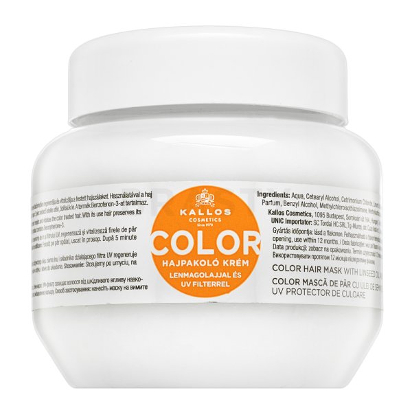 Kallos Color Hair Mask Mascarilla capilar nutritiva Para cabellos teñidos y resaltados 275 ml