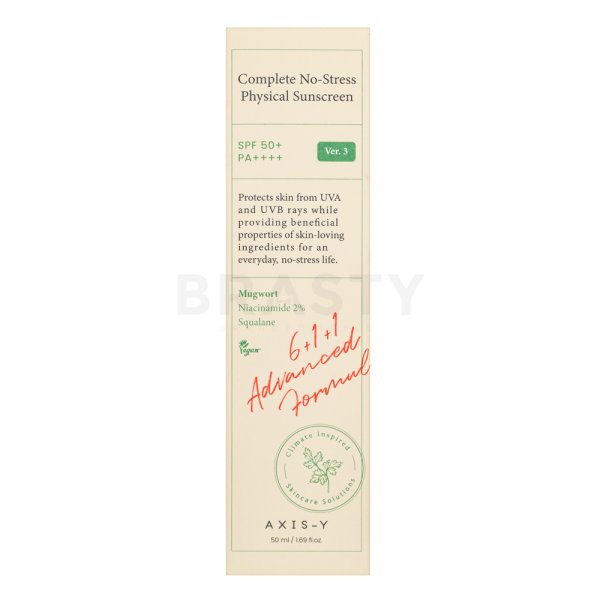 Axis-Y Complete No- Stress Bräunungscreme Physical Sunscreen SPF50 + PA++++ 50 ml