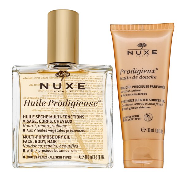 Nuxe Prodigieux sada Multi-Purpose Dry Oil + Precious Scented Shower Oil 100 ml + 30 ml