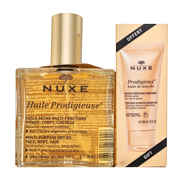 Nuxe Prodigieux sada Multi-Purpose Dry Oil + Precious Scented Shower Oil 100 ml + 30 ml