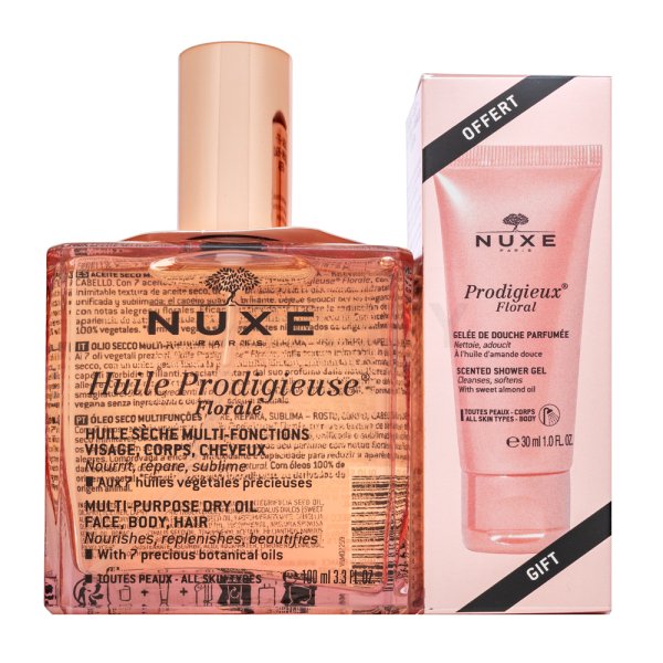 Nuxe Prodigieux Floral sada Multi-Purpose Dry Oil + Scented Shower Gel 100 ml + 30 ml