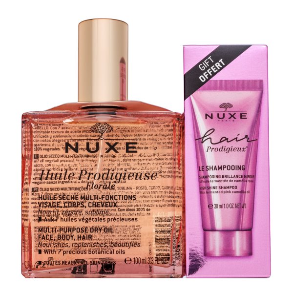 Nuxe Prodigieux Floral zestaw Multi-Purpose Dry Oil + High Shine Shampoo 100 ml + 30 ml