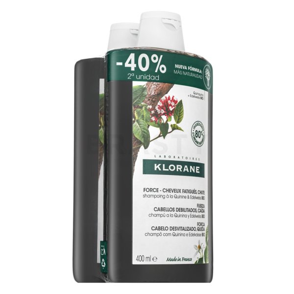 Klorane Strength Shampoo kit voor verzwakt haar 2 x 400 ml