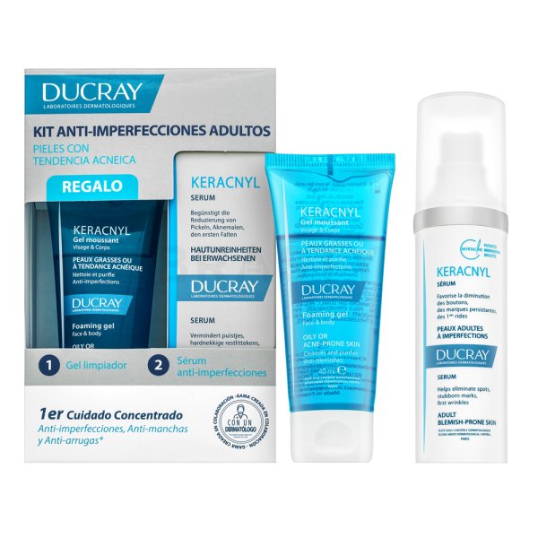 Ducray Keracnyl sada Serum + Cleansing Gel 30 ml + 40 ml