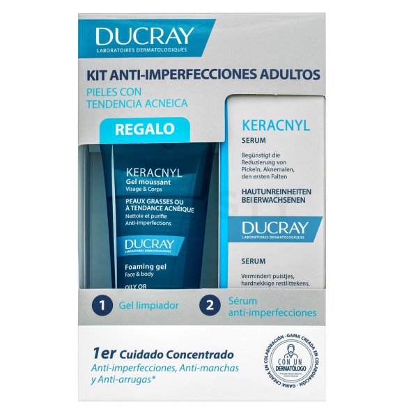 Ducray Keracnyl sada Serum + Cleansing Gel 30 ml + 40 ml