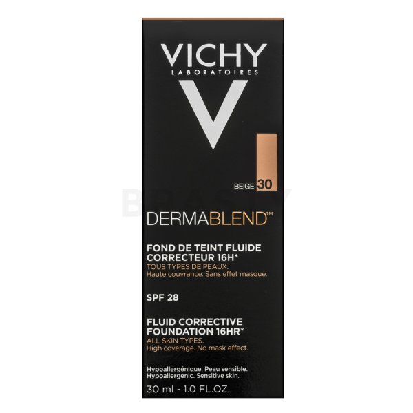 Vichy Dermablend Fluid Corrective Foundation 16HR fond de ten lichid împotriva imperfecțiunilor pielii 30 Beige 30 ml