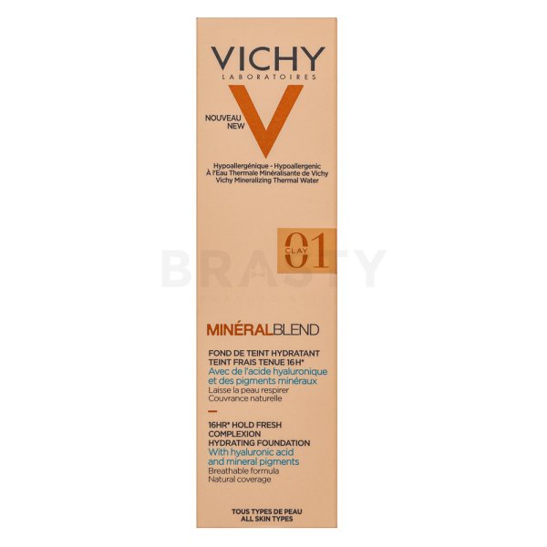 Vichy Mineralblend Fluid Foundation maquillaje líquido con efecto hidratante 01 Clay 30 ml