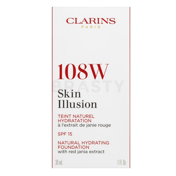 Clarins Skin Illusion Natural Hydrating Foundation tekutý make-up s hydratačním účinkem 108 Sand 30 ml
