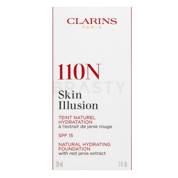 Clarins Skin Illusion Natural Hydrating Foundation Flüssiges Make Up mit Hydratationswirkung 110 Honey 30 ml