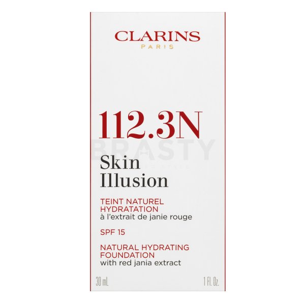 Clarins Skin Illusion Natural Hydrating Foundation vloeibare make-up met hydraterend effect 112.3 Sandalwood 30 ml