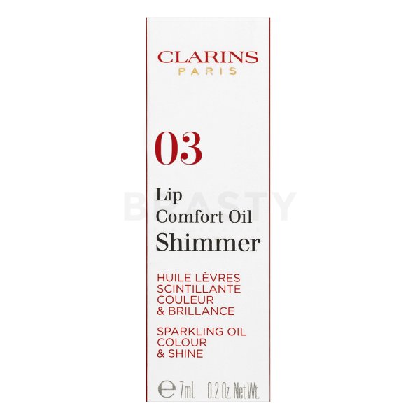 Clarins Lip Comfort Oil Shimmer olej na rty se třpytkami 03 Funky Raspberry 7 ml
