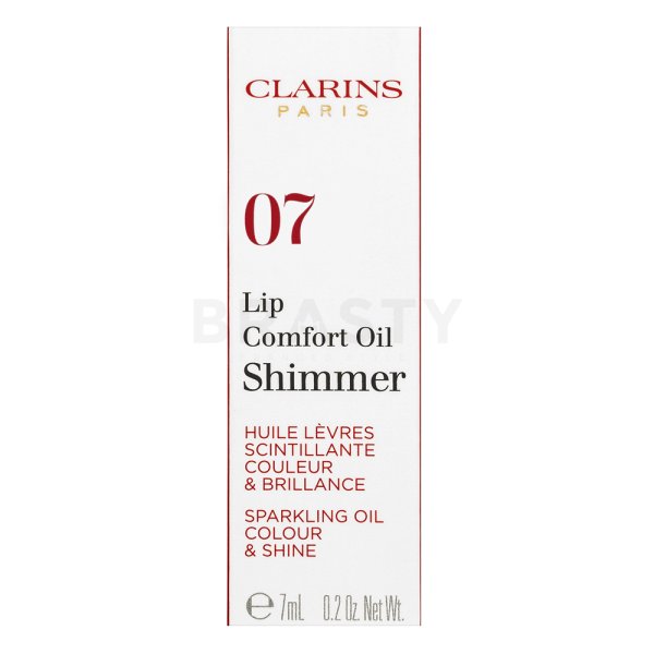 Clarins Lip Comfort Oil Shimmer olio labbra con glitteri 07 Red Hot 7 ml