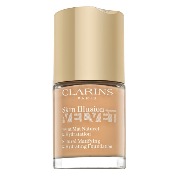 Clarins Skin Illusion Velvet Natural Matifying & Hydrating Foundation Flüssiges Make Up mit mattierender Wirkung 108.5W Cashew 30 ml