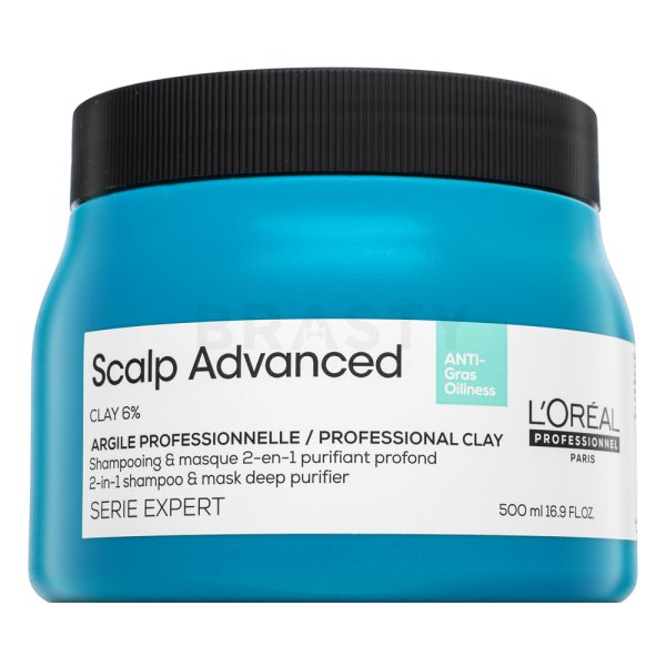L´Oréal Professionnel Scalp Advanced Anti-Oiliness Professional Clay 2-in-1 Shampoo & Mask Deep Purifier šampón + maska pre mastné vlasy 500 ml
