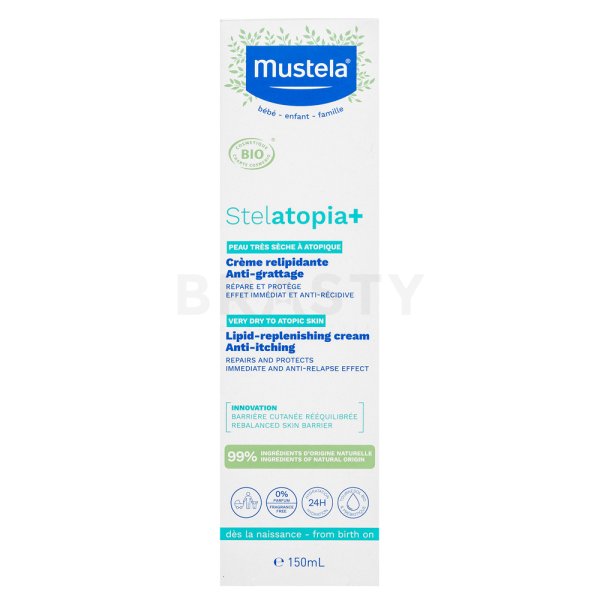 Mustela Stelatopia+ Tápláló nyugtató krém Lipid-Replenishing Cream Anti-Itching 150 ml