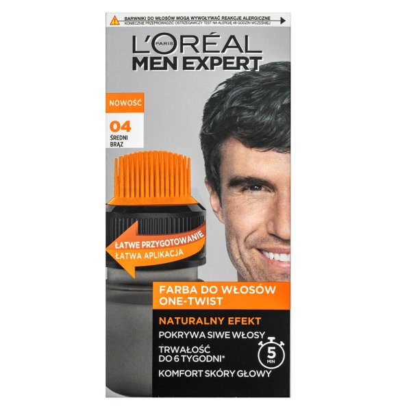 L´Oréal Paris Men Expert One-Twist Haircolor barva na vlasy pro muže 04 Natural Brown