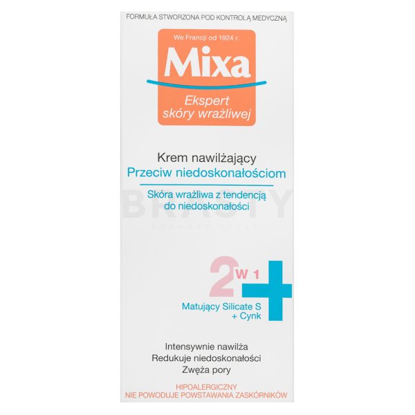 Mixa Moisturizing Cream 2in1 Against Imperfections hidratáló krém az arcbőr hiányosságai ellen 50 ml