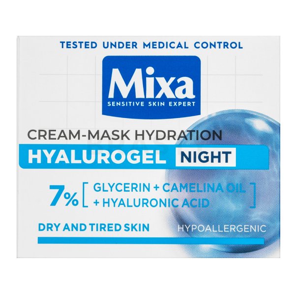 Mixa Hyalurogel Night maseczka na noc Moisturizing Night Cream-Mask 50 ml