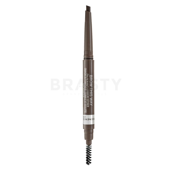 Rimmel London Brow This Way Fill & Sculpt Eyebrow Definer 002 Medium Brown tužka na obočí 2v1 0,25 g