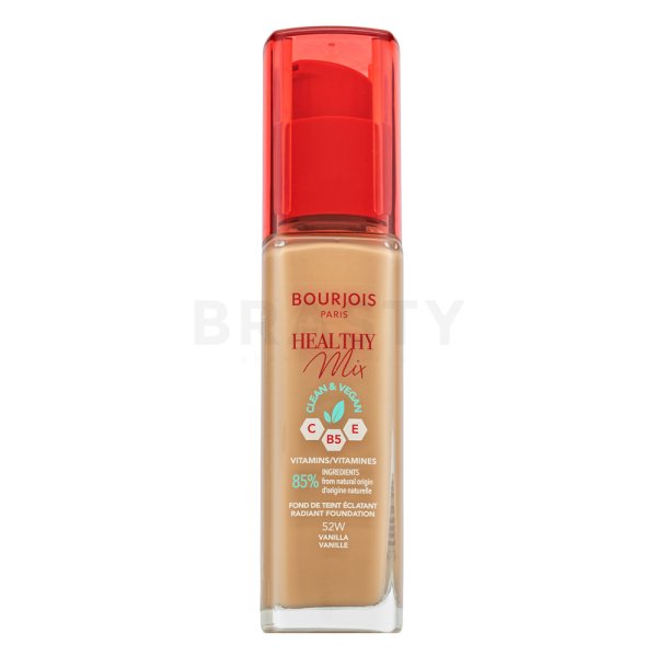 Bourjois Healthy Mix Clean & Vegan Radiant Foundation течен фон дьо тен за изравняване тена на кожата 52W Vanilla 30 ml