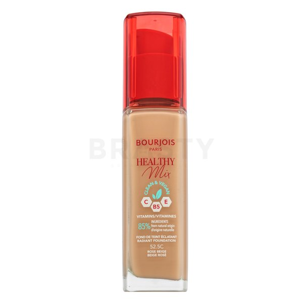 Bourjois Healthy Mix Clean & Vegan Radiant Foundation tekoča ličila za poenotenje tona kože 52.5C Rose Beige 30 ml