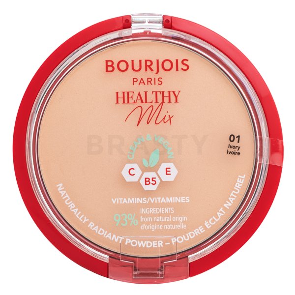 Bourjois Healthy Mix Clean & Vegan Powder pudr s matujícím účinkem 01 Ivory 10 g