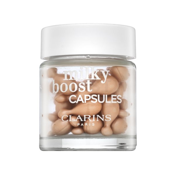 Clarins Milky Boost Capsules folyékony make-up az egységes és világosabb arcbőrre 02 30 x 0,2 ml