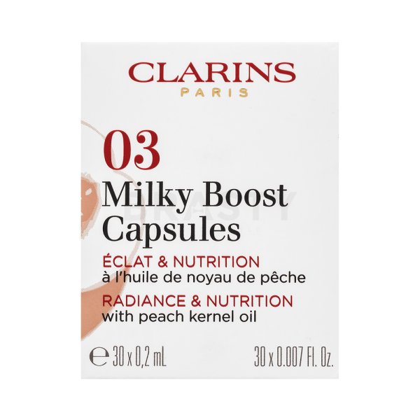 Clarins Milky Boost Capsules fond de ten lichid pentru o piele luminoasă și uniformă 03 30 x 0,2 ml