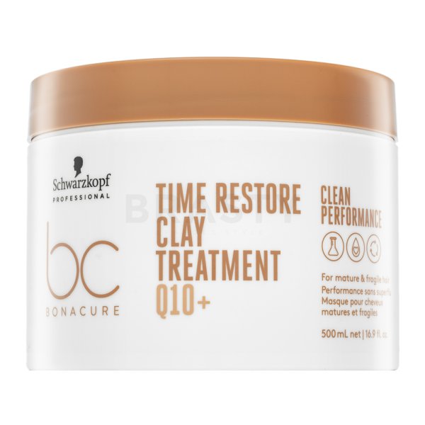 Schwarzkopf Professional BC Bonacure Time Restore Clay Treatment Q10+ mască pentru întărire pentru păr matur 500 ml
