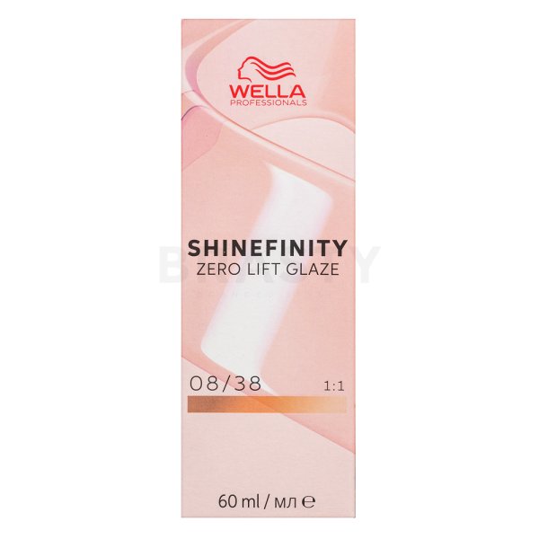 Wella Professionals Shinefinity Zero Lift Glaze profesjonalna demi- permanentna farba do włosów 08/38 Honey Latte 60 ml