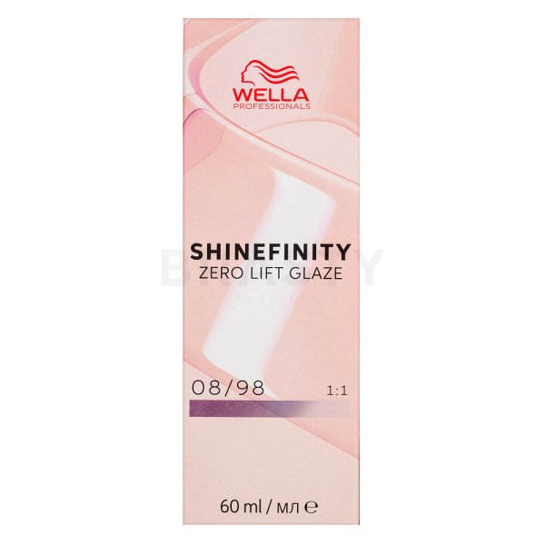 Wella Professionals Shinefinity Zero Lift Glaze coloración demipermanente profesional 08/98 Silver Pearl 60 ml