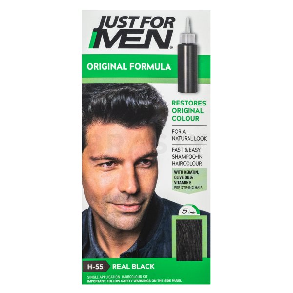Just For Men Autostop Hair Colour farba na vlasy pre mužov H55 Natural Real Black 35 g