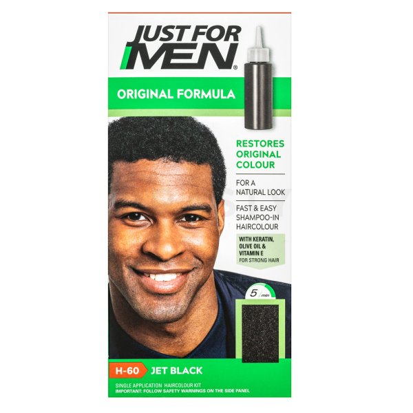 Just For Men Autostop Hair Colour farbiges Shampoo für Männer H60 Natural Jet Black 35 g