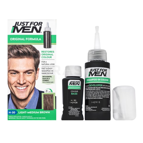 Just For Men Shampoo-in Haircolour șampon colorant pentru bărbati H30 Light Medium Brown 66 ml