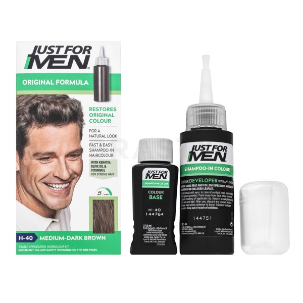 Just For Men Shampoo-in Haircolour цветен шампоан за мъже H40 Medium Dark Brown 66 ml