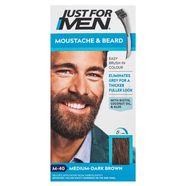 Just For Men Moustache & Beard Color colore della barba M40 Medium-Dark Brown