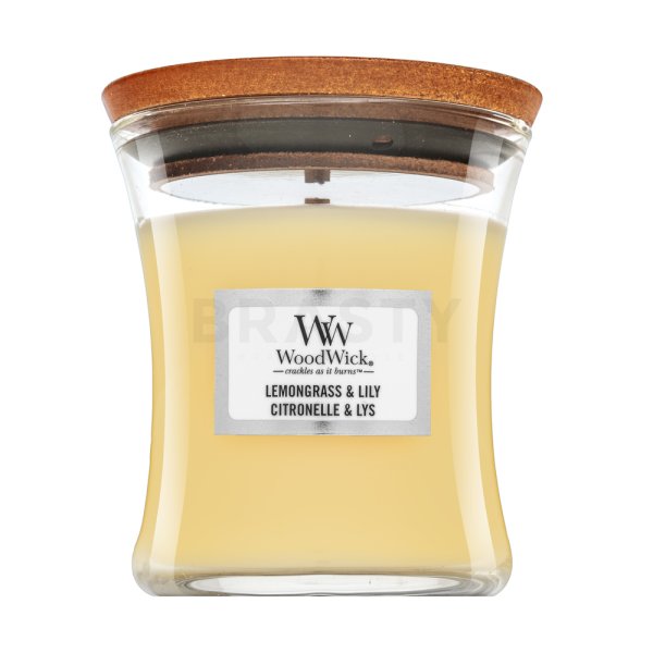 Woodwick Lemongrass & Lily lumânare parfumată 85 g