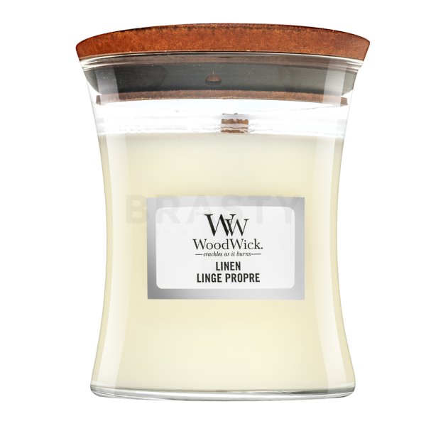 Woodwick Linen candela profumata 85 g