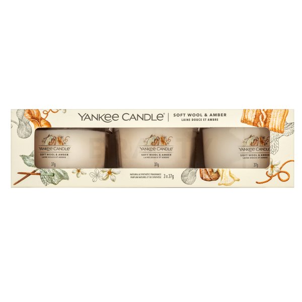 Yankee Candle Soft Wool & Amber 3 x 37 g