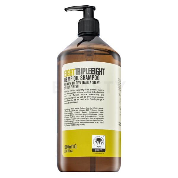 Triple Eight Hemp Oil Shampoo shampoo rinforzante per capelli deboli 1000 ml