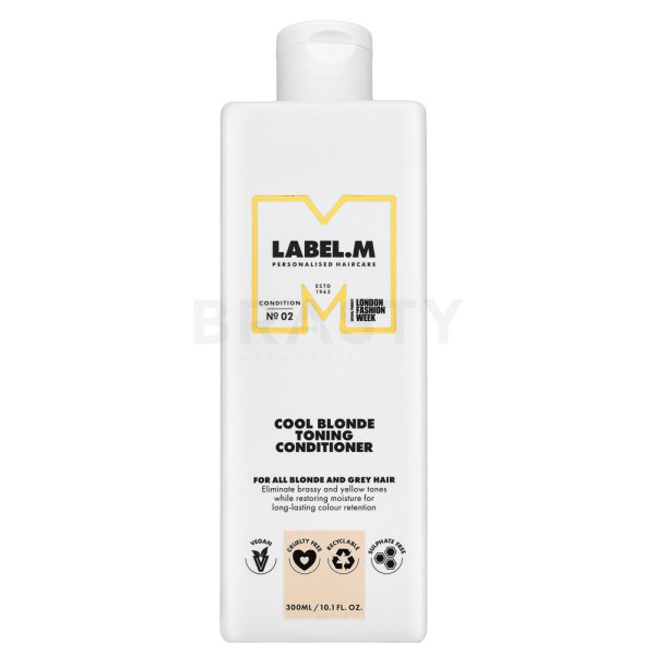 Label.M Cool Blonde Toning Conditioner balsamo colorato per capelli biondo platino e grigi 300 ml