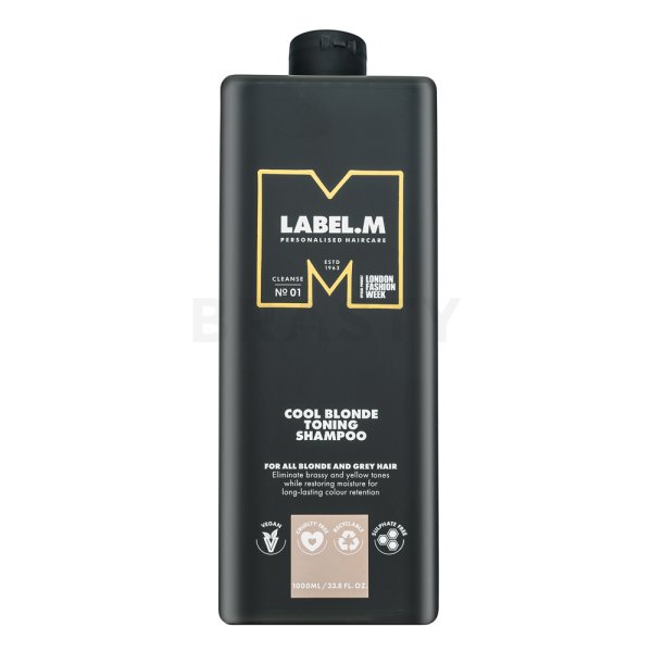 Label.M Cool Blonde Toning Shampoo tonizirajoči šampon za platinasto blond in sive lase 1000 ml