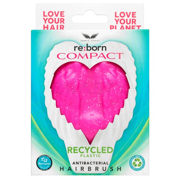 Tangle Angel Re:Born Compact Antibacterial Hairbrush Pink perie de păr pentru o pieptanare mai usoara