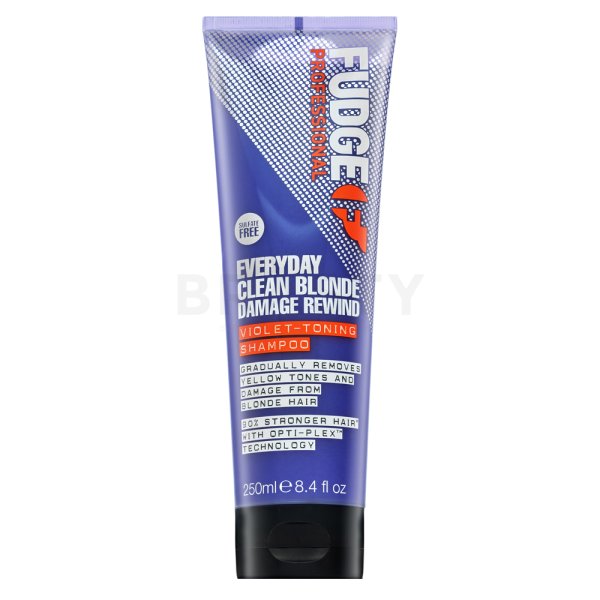 Fudge Professional Clean Blonde Damage Rewind Everyday Violet-Toning Shampoo champú tónico Para neutralizar los tonos amarillos 250 ml