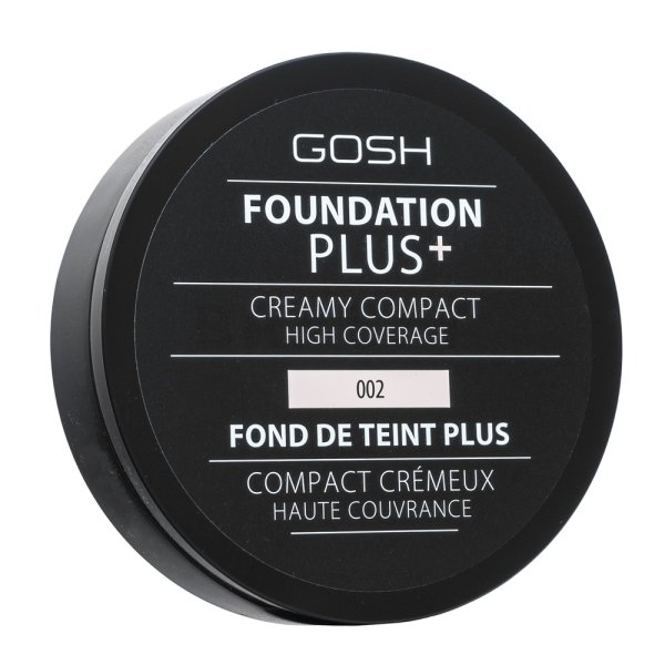 Gosh Foundation Plus + kompaktný prípravok pre zjednotenie farebného tónu pleti 002 Ivory 9 g