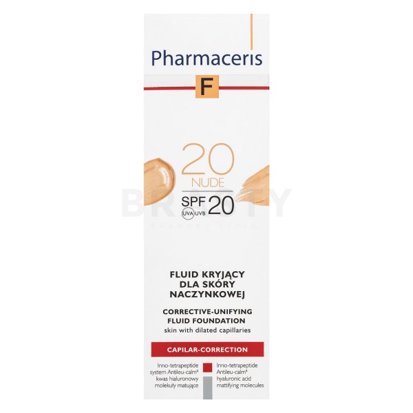 Pharmaceris F Capilar-Correction Fluid SPF20 Nude fluid pentru infrumusetare pentru o piele luminoasă și uniformă 30 ml