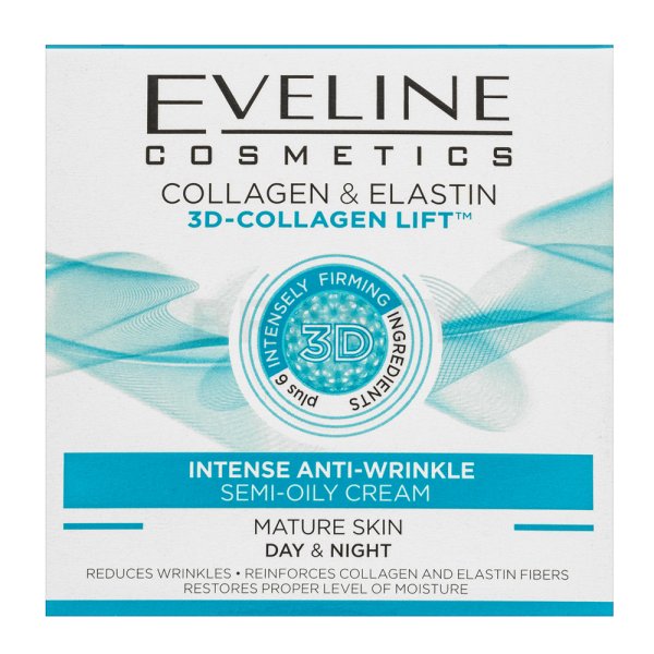 Eveline 3D Collagen Lift Intense Anti-Wrinkle Day & Night Cream verjongende huidcrème anti-rimpel 50 ml