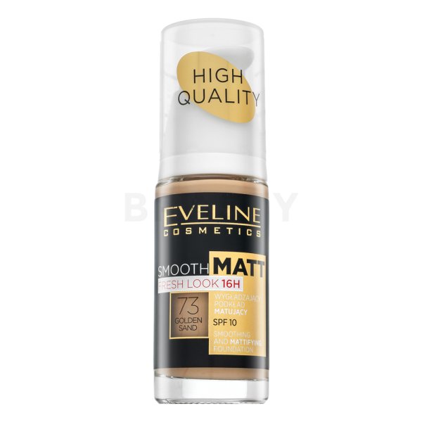 Eveline High Quality Smooth Matt SPF10 73 Golden Sand podkład przeciw niedoskonałościom skóry 30 ml