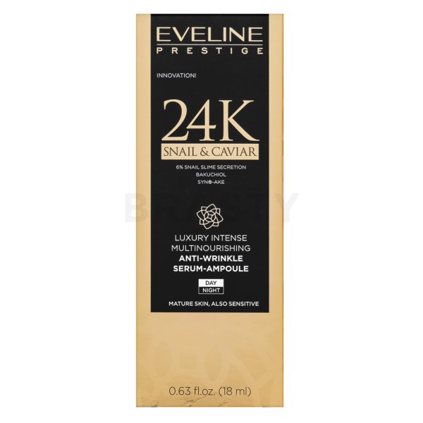 Eveline 24k Snail&Caviar Anti-Wrinkle Serum Amppoule серум с екстракт от охлюв 18 ml